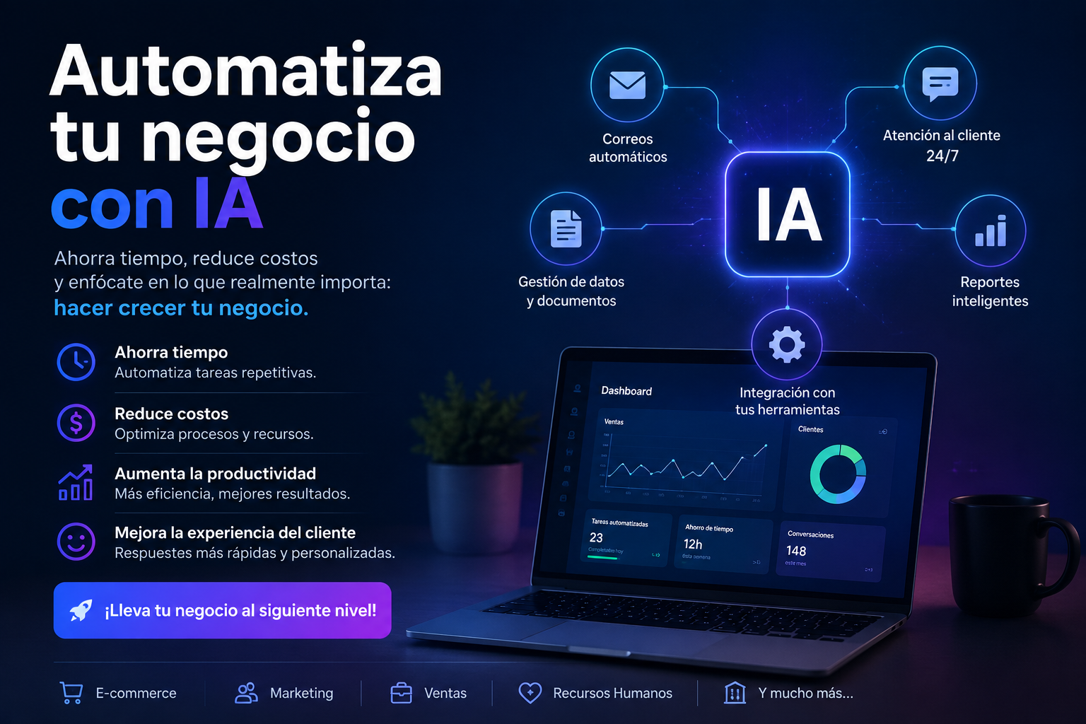 Portada del curso Automatiza tu negocio con IA